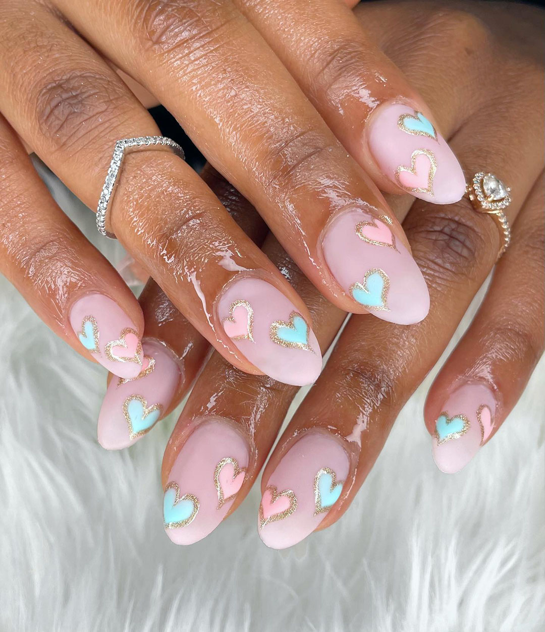 nail art with sweetheart candy design.
