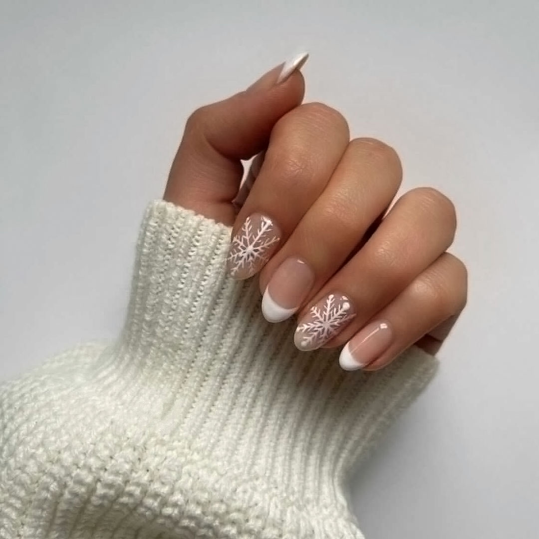 Nails that are a classic white color.